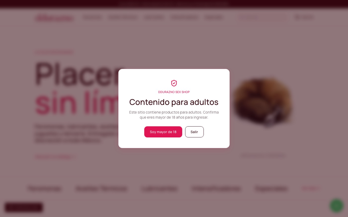 Captura del sitio de D'Durazno