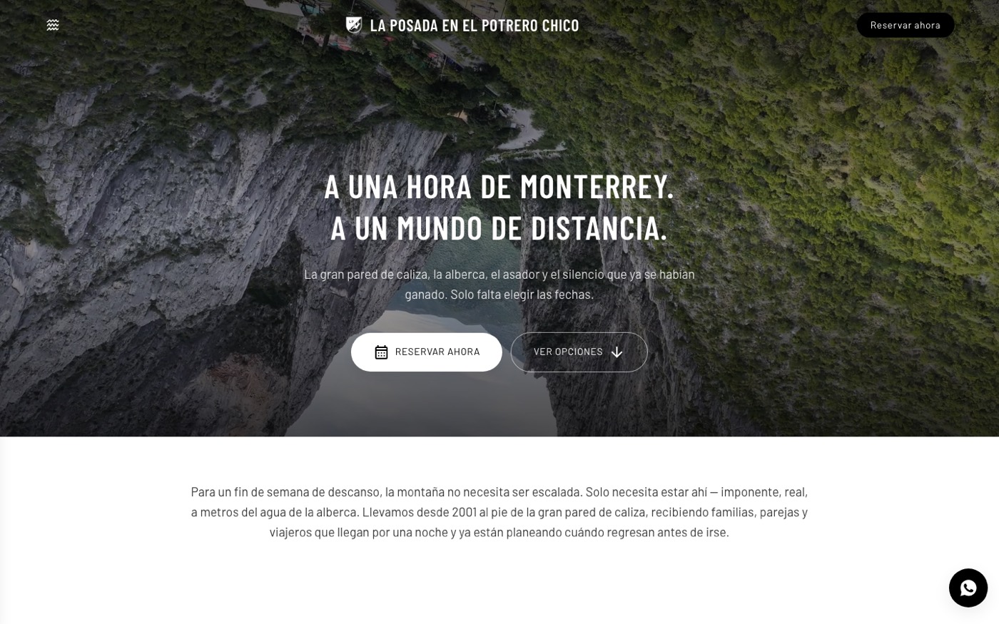 Captura del sitio El Potrero Chico — Campañas (mkt.elpotrerochico.com.mx)